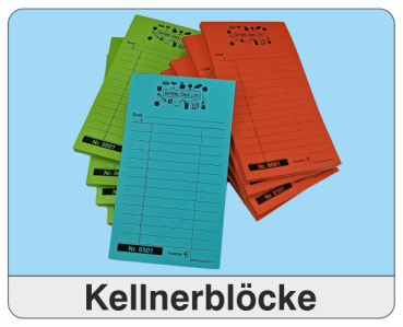 1000 nummerierte Kellnerzettel - Kellnerblöcke - Abrechnungszettel - neutral - 14,5 cm x 8,3 cm - SW